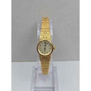 Womens Vintage Seiko Gold Tone Bracelet Watch Dainty Petite Dress New Battery